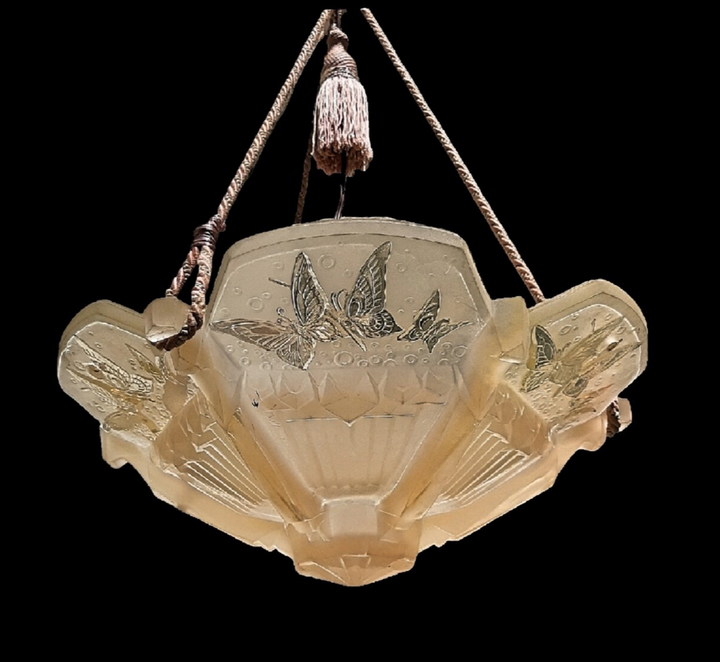 ミューラー兄弟 アールデコ ペンダント ライト ヴィンテージ オリジナル フランス 1930年代