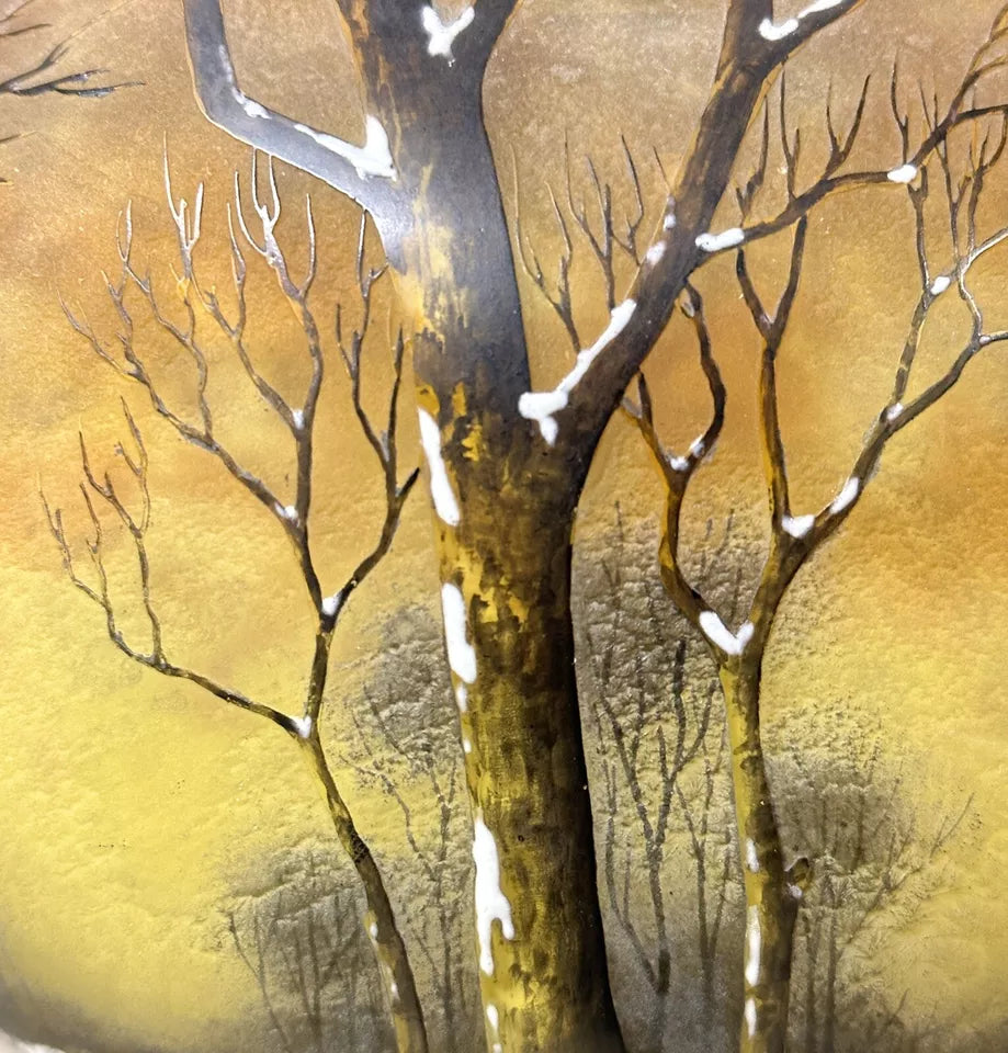 ドーム兄弟（ドームナンシー） 冬景色が描かれた雪の花瓶