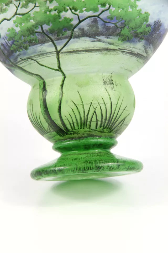 ドーム兄弟（ドームナンシー）四季を感じる湖畔の風景が描かれた花瓶