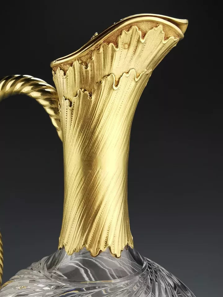 オディオ クリスタルと金銀細工のカラフェセット　ロココ様式