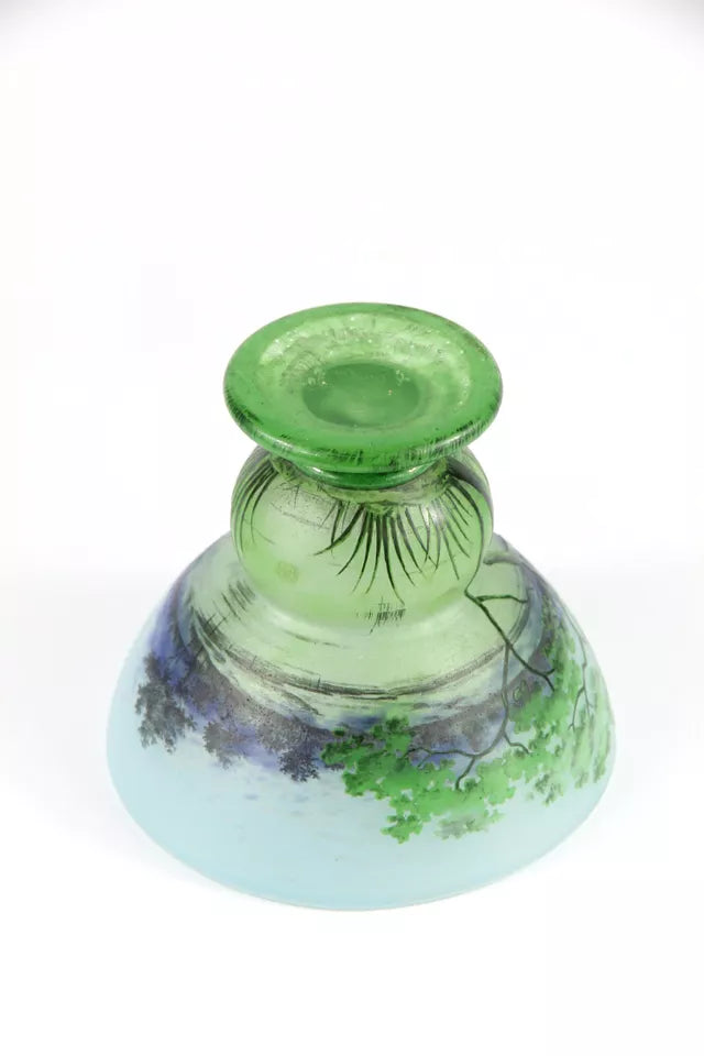 ドーム兄弟（ドームナンシー）四季を感じる湖畔の風景が描かれた花瓶