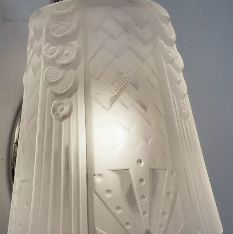 M.Hudry（マルセルウードリー） & ミューラー兄弟 フランス製 アールデコ ウォールランプ ペア 1925〜1930年製