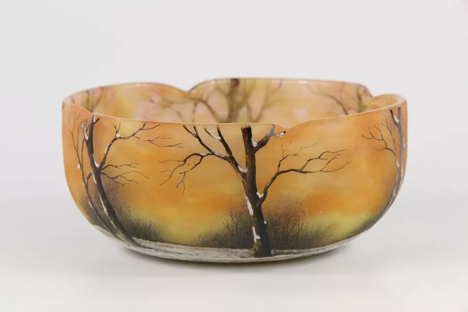 ドーム兄弟（ドームナンシー）冬景色が描かれた小鉢