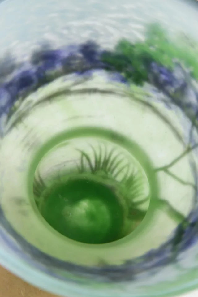 ドーム兄弟（ドームナンシー）四季を感じる湖畔の風景が描かれた花瓶