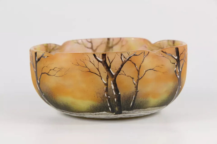 ドーム兄弟（ドームナンシー）冬景色が描かれた小鉢