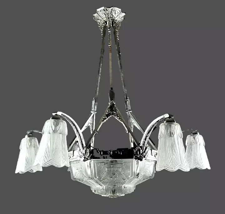 ミューラー兄弟 フランス製アールデコ調シャンデリア