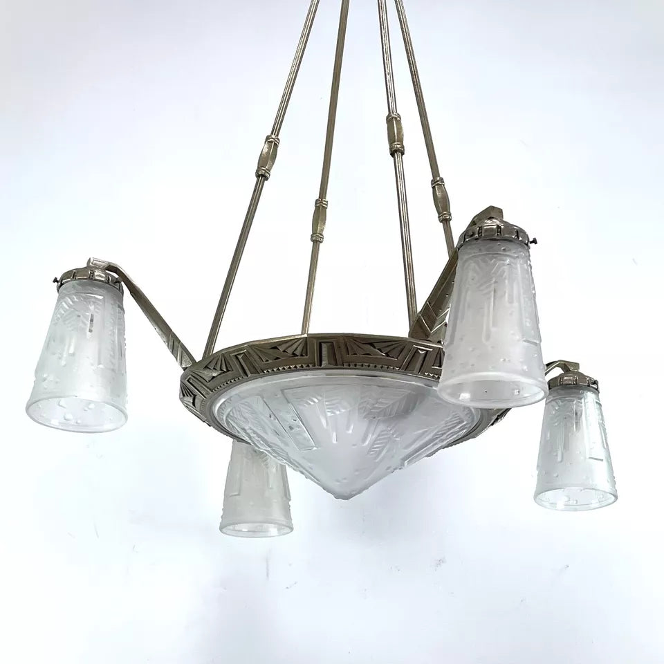 ミューラー兄弟 アールデコ調シャンデリア 1930年代