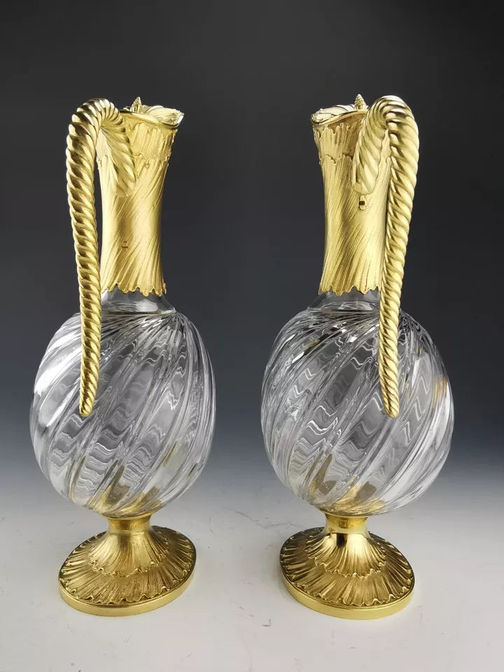 オディオ クリスタルと金銀細工のカラフェセット　ロココ様式