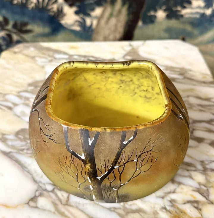 ドーム兄弟（ドームナンシー） 冬景色が描かれた雪の花瓶