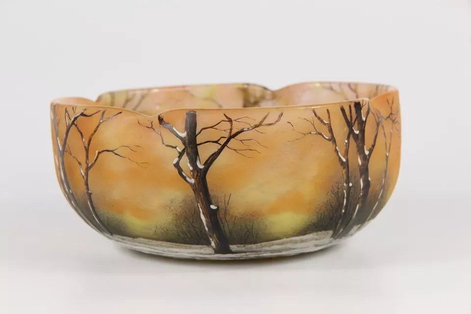 ドーム兄弟（ドームナンシー）冬景色が描かれた小鉢