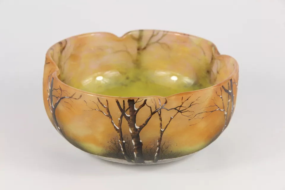 ドーム兄弟（ドームナンシー）冬景色が描かれた小鉢