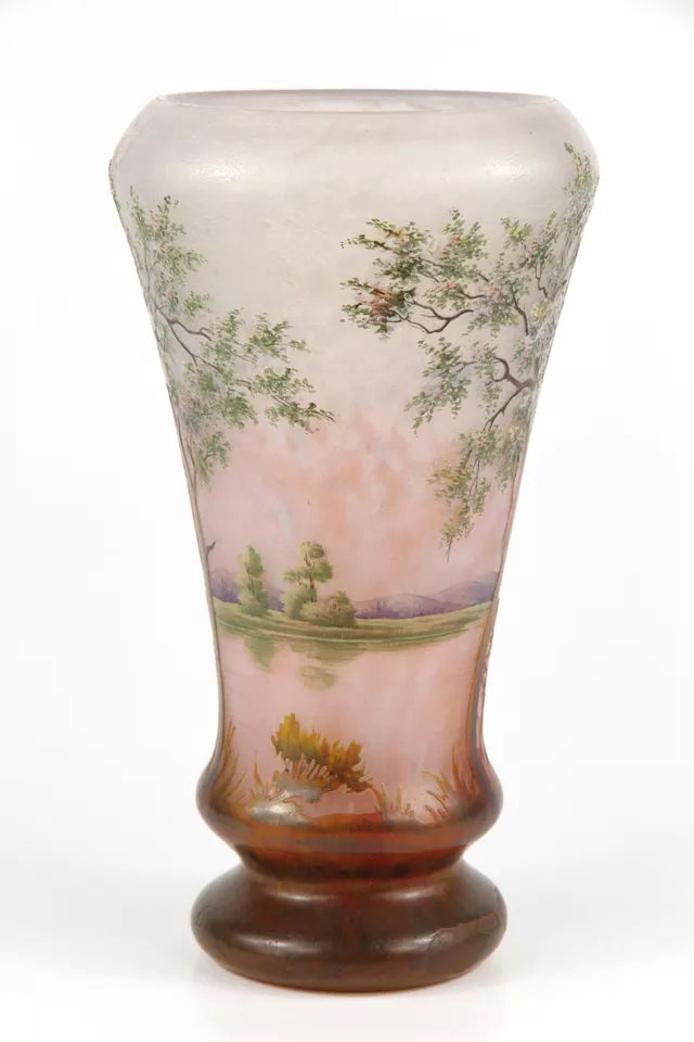 ドーム兄弟（ドームナンシー）春の湖の風景が描かれた花瓶