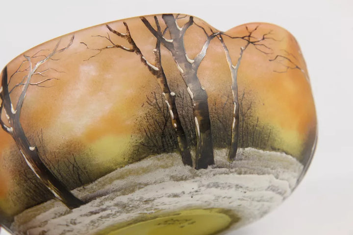 ドーム兄弟（ドームナンシー）冬景色が描かれた小鉢