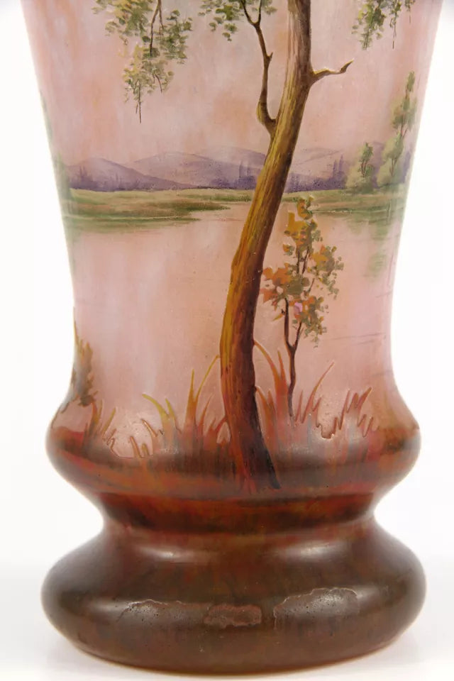 ドーム兄弟（ドームナンシー）春の湖の風景が描かれた花瓶