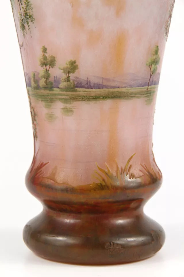ドーム兄弟（ドームナンシー）春の湖の風景が描かれた花瓶