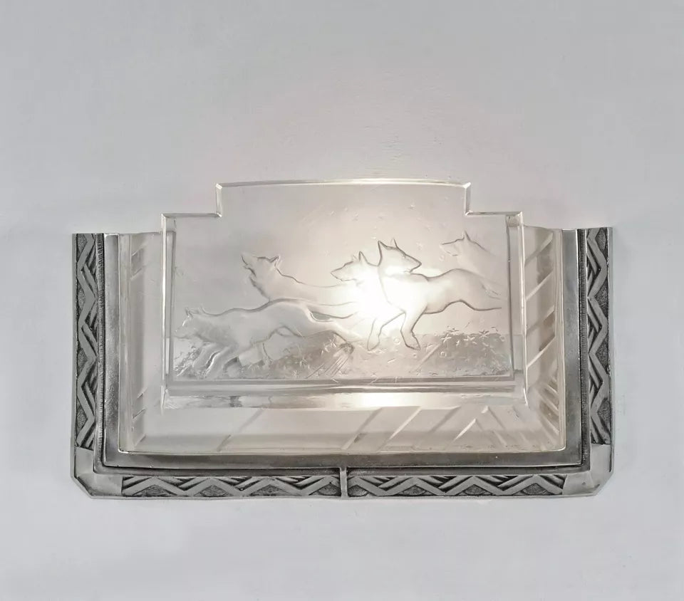 ミューラー兄弟 フランス アールデコ調の希少なペアウォールランプ