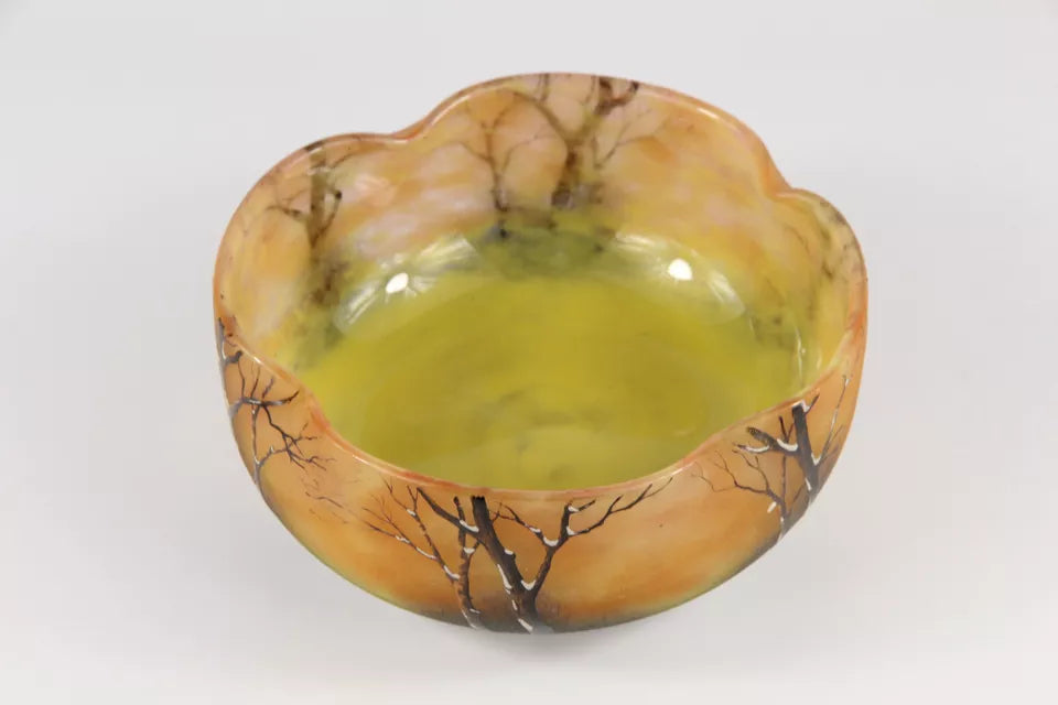 ドーム兄弟（ドームナンシー）冬景色が描かれた小鉢