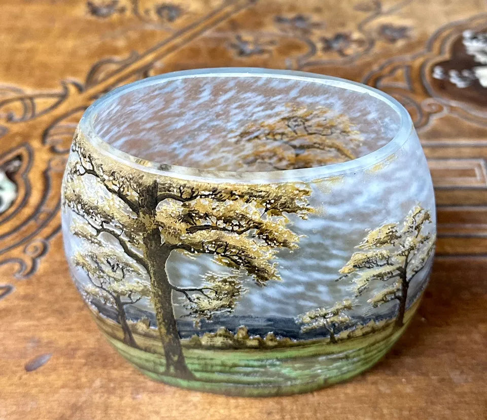 ドーム兄弟（ドームナンシー）平原と山々の風景が描かれた秋景色の花瓶