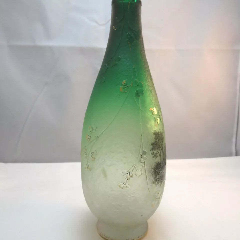 ドーム兄弟（ドームナンシー）「狐とカラス」花瓶 1900年代初期