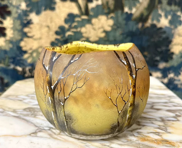 ドーム兄弟（ドームナンシー） 冬景色が描かれた雪の花瓶