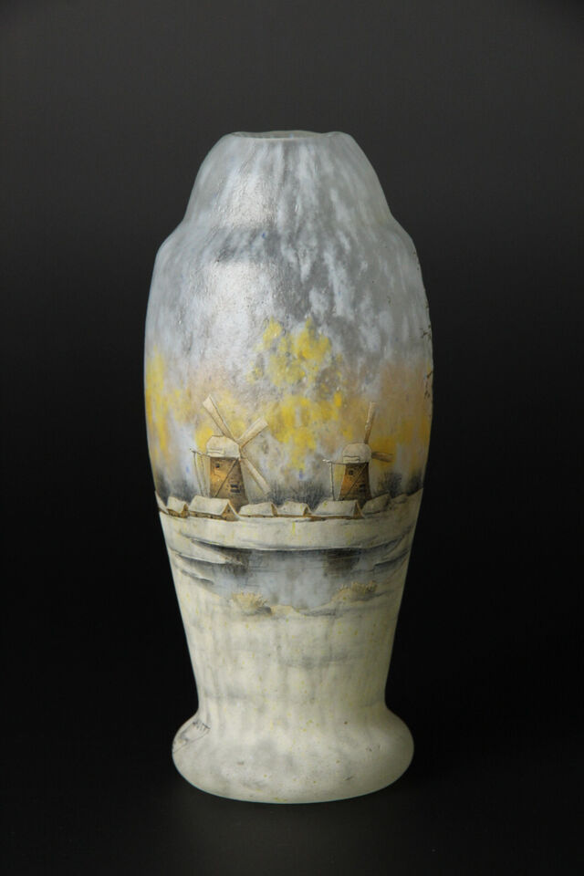 ドーム兄弟（ドームナンシー）オランダの風景と風車が描かれた花瓶