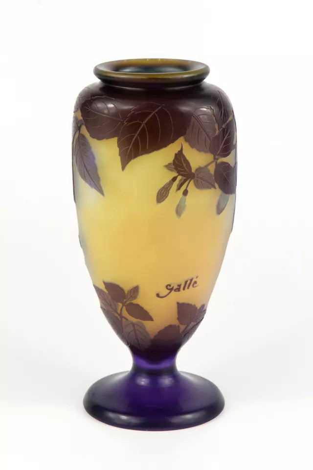 エミールガレ　フクシアの花紋瓶　高さ約14.1cm 送料込み251202 エミールガレ フクシアの花紋瓶 高さ約14.1cm 送料込み251202 エミール