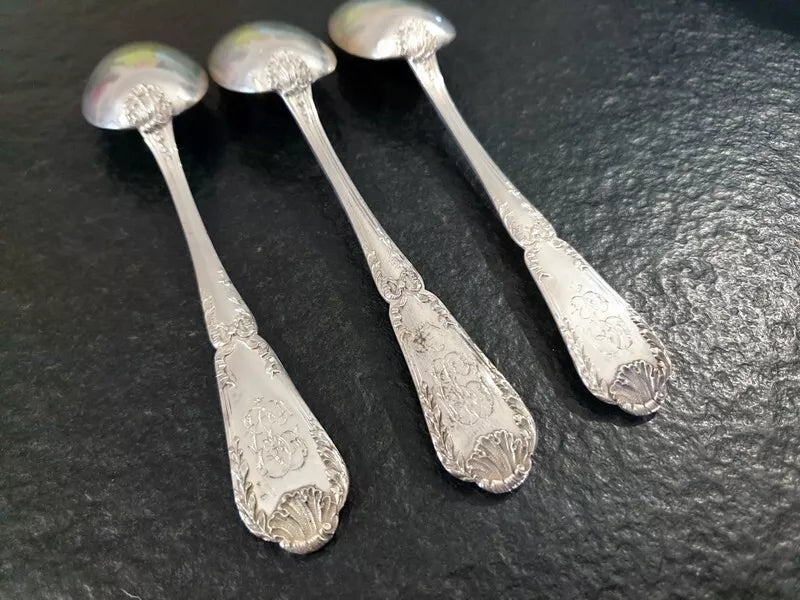 ピュイフォルカ 純銀アントルメ（デザート用）スプーン 12本セット (Mサイズ） ポンパドールモデル