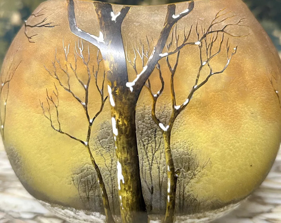 ドーム兄弟（ドームナンシー） 冬景色が描かれた雪の花瓶