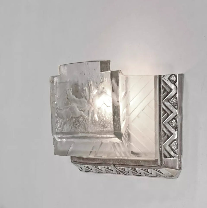 ミューラー兄弟 フランス アールデコ調の希少なペアウォールランプ