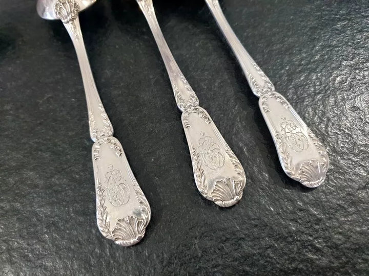 ピュイフォルカ製 純銀テーブルスプーン 12本セット ポンパドールモデル