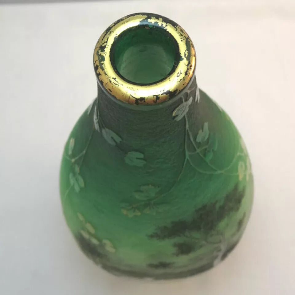 ドーム兄弟（ドームナンシー）「狐とカラス」花瓶 1900年代初期