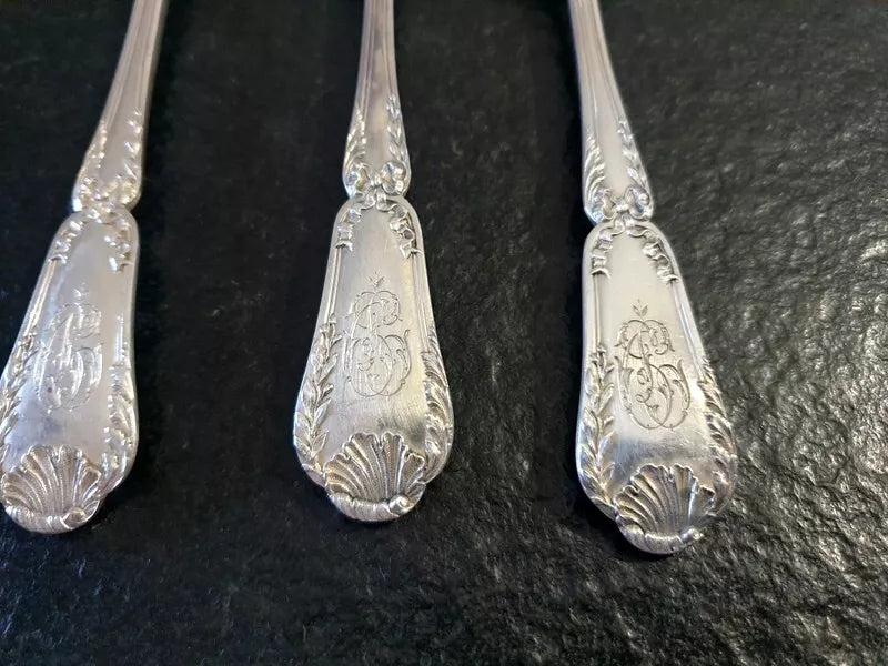 ピュイフォルカ製 純銀テーブルスプーン 12本セット ポンパドールモデル