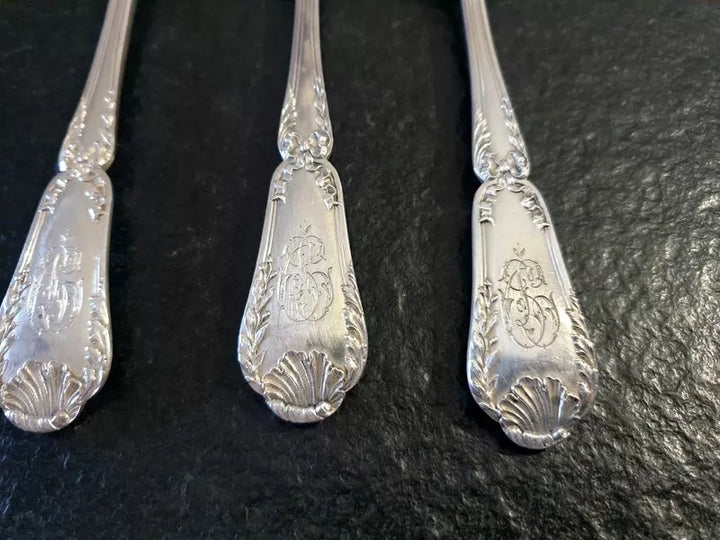 ピュイフォルカ製 純銀テーブルスプーン 12本セット ポンパドールモデル