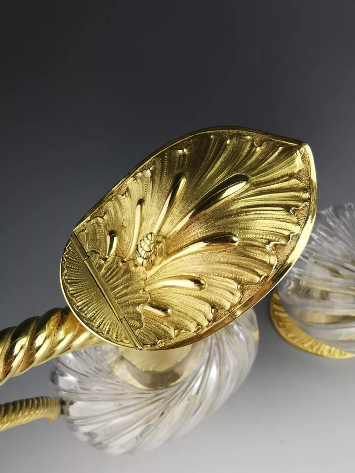 オディオ クリスタルと金銀細工のカラフェセット　ロココ様式