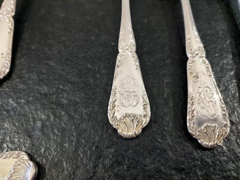 ピュイフォルカ 純銀アントルメ（デザート用）スプーン 12本セット (Mサイズ） ポンパドールモデル