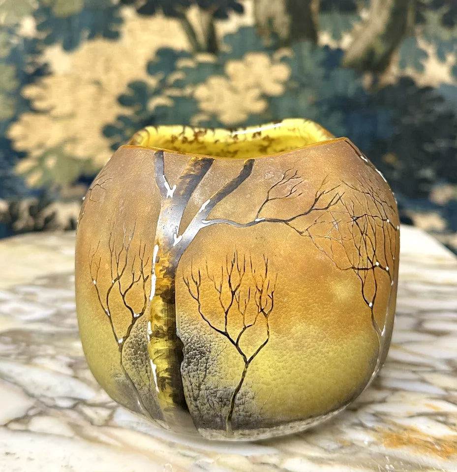 ドーム兄弟（ドームナンシー） 冬景色が描かれた雪の花瓶