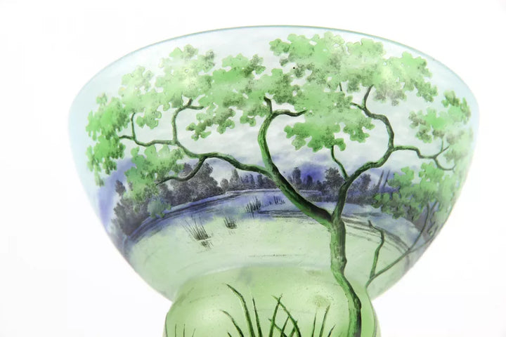 ドーム兄弟（ドームナンシー）四季を感じる湖畔の風景が描かれた花瓶