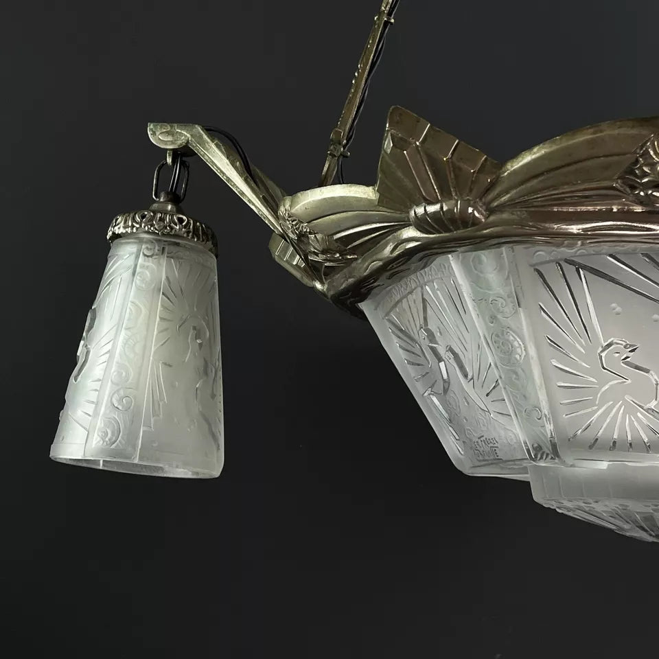 ミューラー✨アールデコ時代 アールヌーボー・アール・デコシャンデリア（Art Nouveau Art