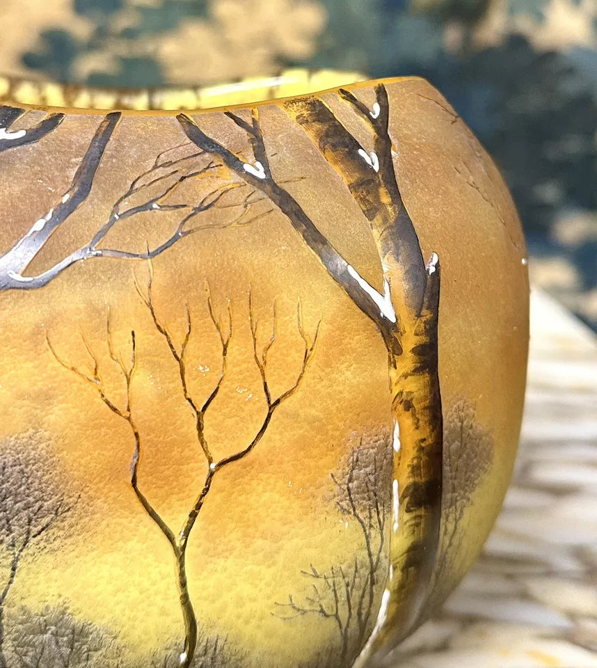 ドーム兄弟（ドームナンシー） 冬景色が描かれた雪の花瓶