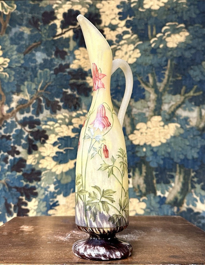 ドーム兄弟 オダマキの花の水差し型花瓶　アールヌーボー