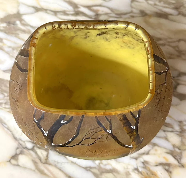 ドーム兄弟（ドームナンシー） 冬景色が描かれた雪の花瓶