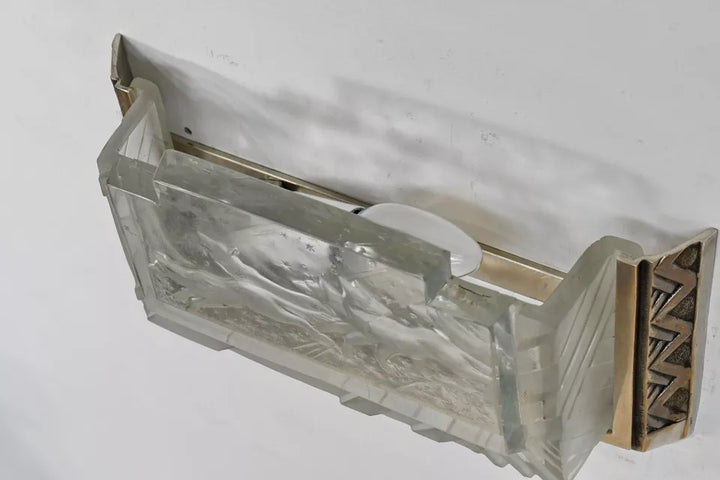 ミューラー兄弟 フランス アールデコ調の希少なペアウォールランプ