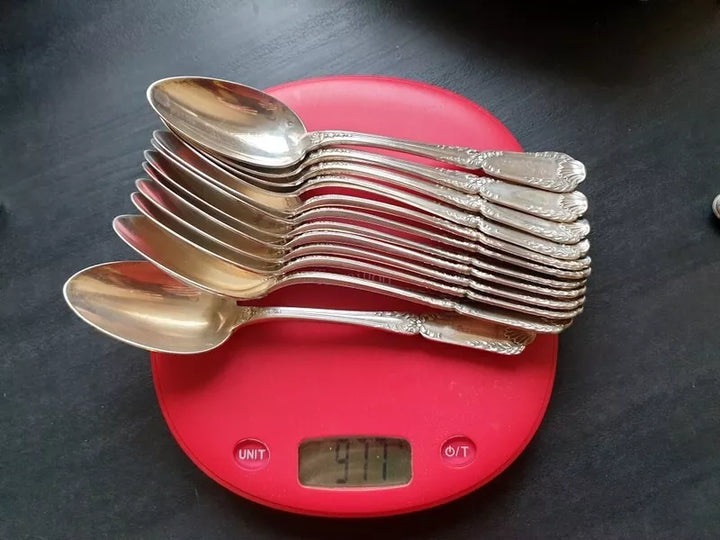 ピュイフォルカ製 純銀テーブルスプーン 12本セット ポンパドールモデル