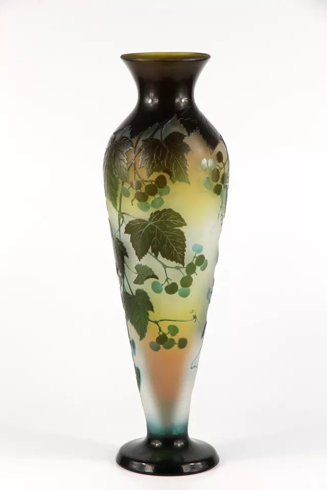 エミールガレ 野葡萄が描かれた花瓶 – アンティークテーブルウェア
