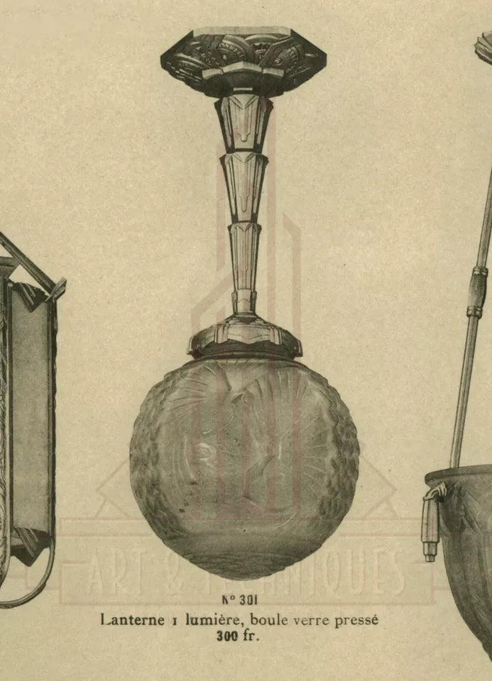 メイデナー&ミューラー兄弟 アールデコ調吊り下げ式天井ランプ