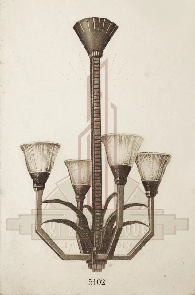 フルネット & ミューラー兄弟 チューリップランプ  シャンデリア