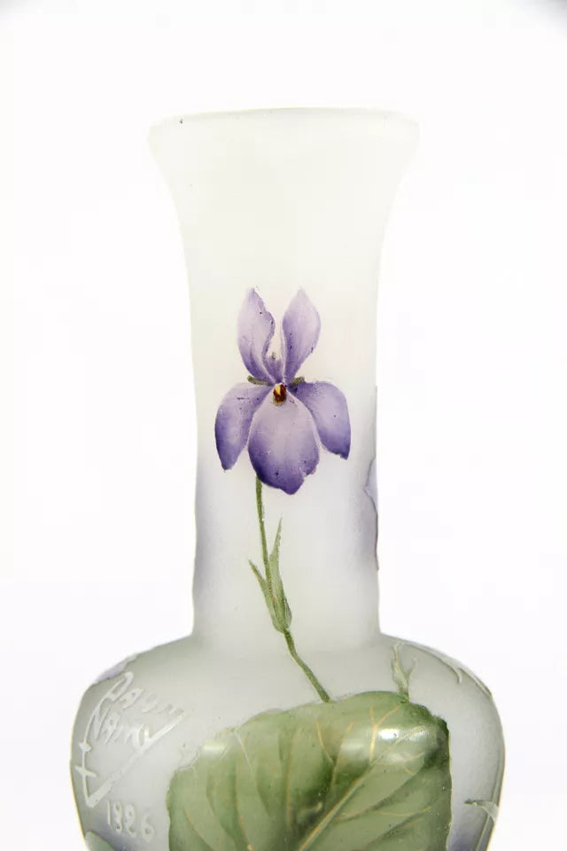 ドーム兄弟（ドームナンシー）スミレの花が描かれた花瓶