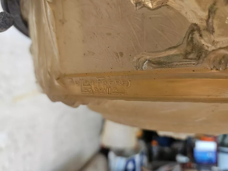 ミューラー兄弟 豹の型押しガラスシャンデリア