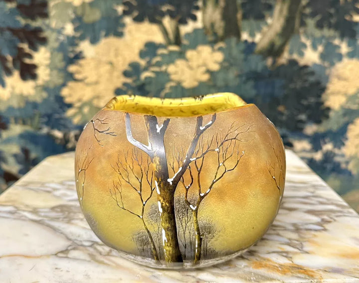 ドーム兄弟（ドームナンシー） 冬景色が描かれた雪の花瓶