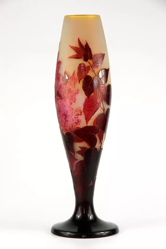 エミールガレ ライラックの花柄が描かれた花瓶 – アンティーク エミールガレ ライラックの花柄が描かれた花瓶 – アンティーク